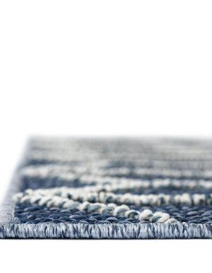 Navy Blue 9' x 12' Symphony Outdoor Rectangle Area Rug Weather Resistant for Patio, Deck, Terrace, Balcony, Porch Durable Outside Carpet for Sale at Rug Engine