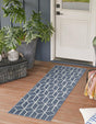 Navy Blue 2' x 8' Symphony Outdoor Runner Area Rug Weather Resistant for Patio, Deck, Terrace, Balcony, Porch Durable Outside Carpet for Sale at Rug Engine