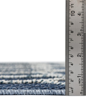 Navy Blue 2' 7 x 12' Symphony Outdoor Runner Area Rug Weather Resistant for Patio, Deck, Terrace, Balcony, Porch Durable Outside Carpet for Sale at Rug Engine
