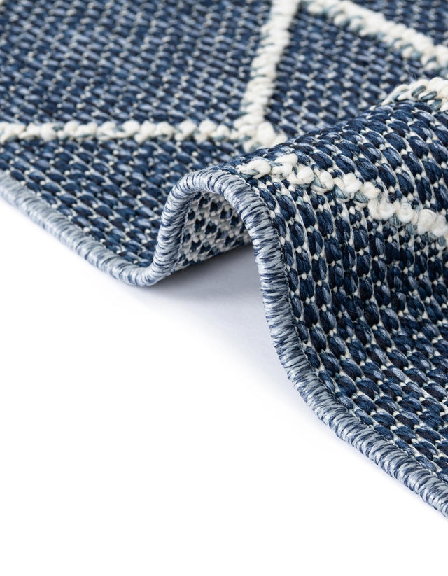 Navy Blue 2' 7 x 12' Symphony Outdoor Runner Area Rug Weather Resistant for Patio, Deck, Terrace, Balcony, Porch Durable Outside Carpet for Sale at Rug Engine