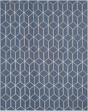 Navy Blue 7' 10 x 10' Symphony Outdoor Rectangle Area Rug Weather Resistant for Patio, Deck, Terrace, Balcony, Porch Durable Outside Carpet for Sale at Rug Engine