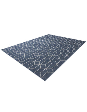 Navy Blue 9' x 12' Symphony Outdoor Rectangle Area Rug Weather Resistant for Patio, Deck, Terrace, Balcony, Porch Durable Outside Carpet for Sale at Rug Engine