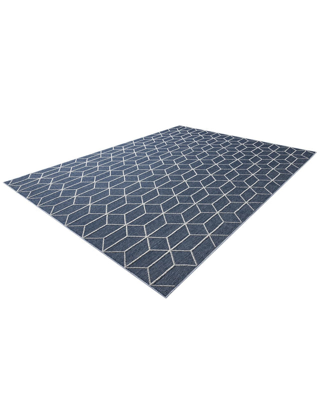 Navy Blue 9' x 12' Symphony Outdoor Rectangle Area Rug Weather Resistant for Patio, Deck, Terrace, Balcony, Porch Durable Outside Carpet for Sale at Rug Engine
