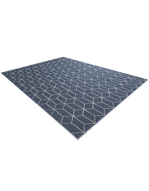 Navy Blue 9' x 12' Symphony Outdoor Rectangle Area Rug Weather Resistant for Patio, Deck, Terrace, Balcony, Porch Durable Outside Carpet for Sale at Rug Engine