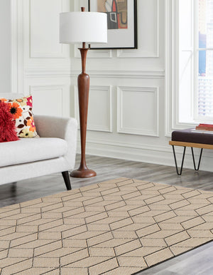 Khaki 4' 1 x 6' 1 Symphony Outdoor Rectangle Rug