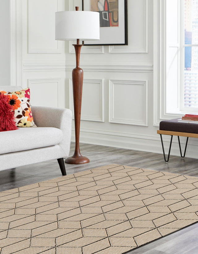 Khaki 4' 1 x 6' 1 Symphony Outdoor Rectangle Rug