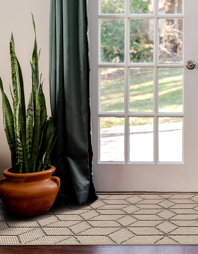 Khaki 2' x 8' Symphony Outdoor Runner Area Rug Weather Resistant for Patio, Deck, Terrace, Balcony, Porch Durable Outside Carpet for Sale at Rug Engine
