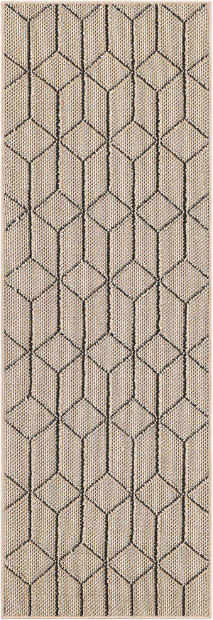 Khaki 2' x 6' 1 Symphony Outdoor Runner Area Rug Weather Resistant for Patio, Deck, Terrace, Balcony, Porch Durable Outside Carpet for Sale at Rug Engine