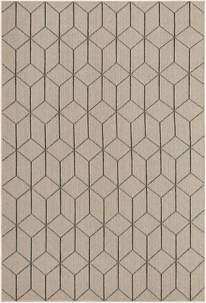 Khaki 6' 1 x 9' Symphony Outdoor Rectangle Area Rug Weather Resistant for Patio, Deck, Terrace, Balcony, Porch Durable Outside Carpet for Sale at Rug Engine