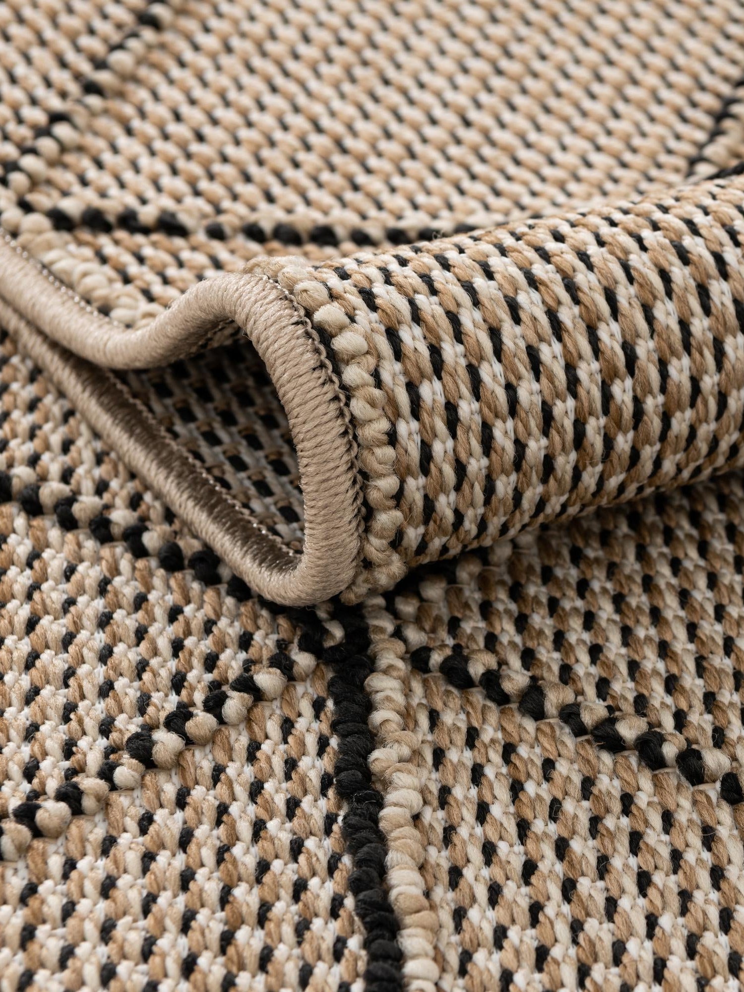 Khaki 5' 3 x 5' 3 Symphony Outdoor Round Area Rug Weather Resistant for Patio, Deck, Terrace, Balcony, Porch Durable Outside Carpet for Sale at Rug Engine