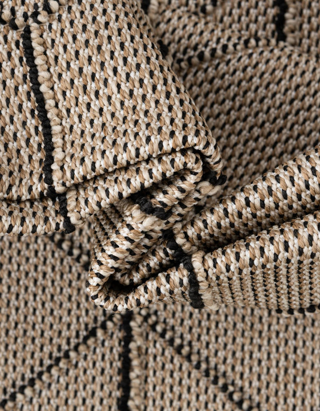 Khaki 3' 1 x 3' 1 Symphony Outdoor Round Area Rug Weather Resistant for Patio, Deck, Terrace, Balcony, Porch Durable Outside Carpet for Sale at Rug Engine