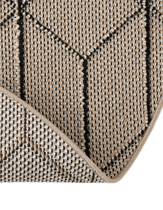 Khaki 3' 1 x 3' 1 Symphony Outdoor Round Area Rug Weather Resistant for Patio, Deck, Terrace, Balcony, Porch Durable Outside Carpet for Sale at Rug Engine