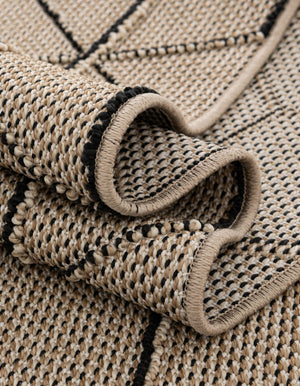 Khaki 3' 1 x 3' 1 Symphony Outdoor Round Area Rug Weather Resistant for Patio, Deck, Terrace, Balcony, Porch Durable Outside Carpet for Sale at Rug Engine