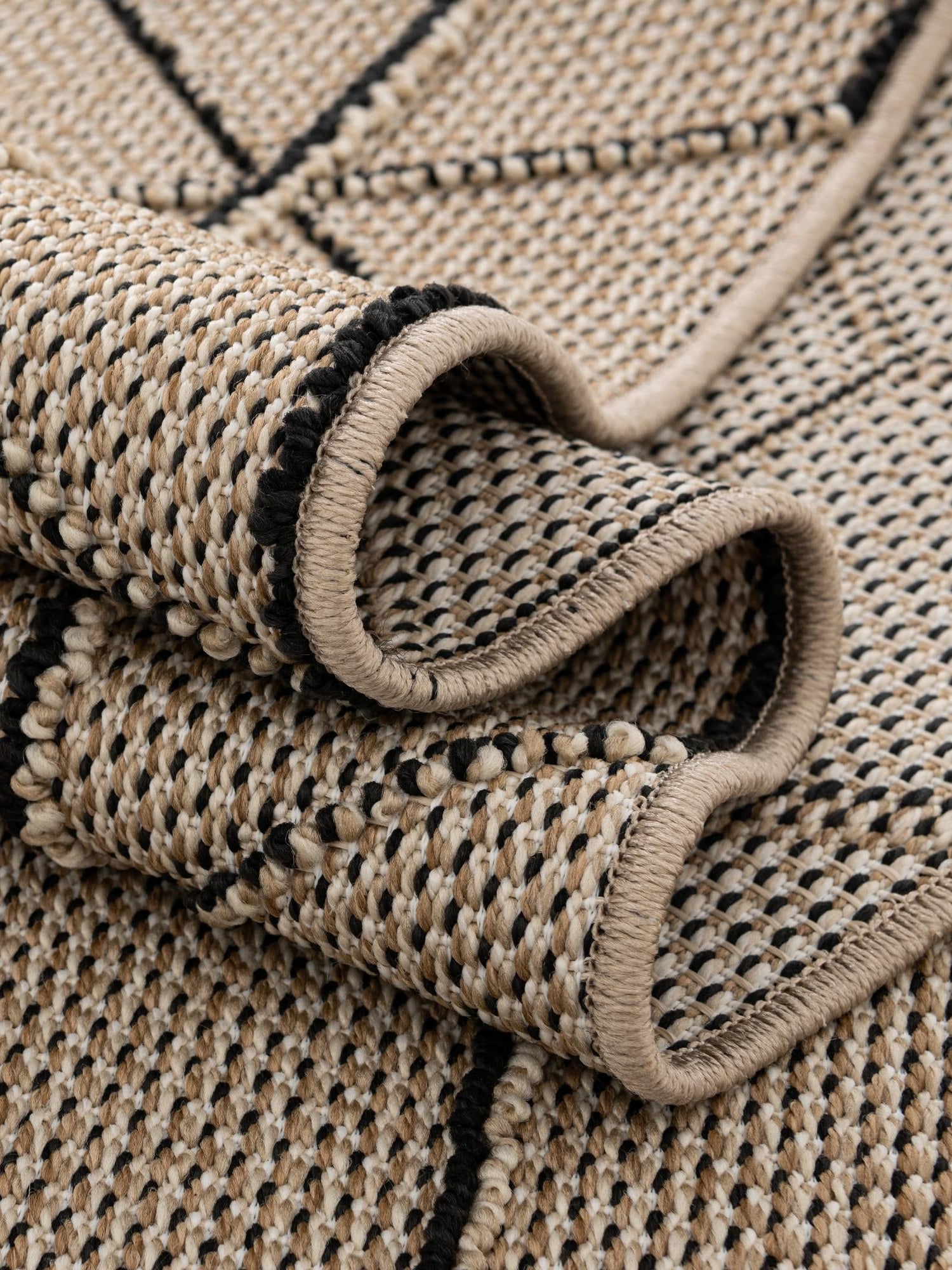 Khaki 5' 3 x 5' 3 Symphony Outdoor Round Area Rug Weather Resistant for Patio, Deck, Terrace, Balcony, Porch Durable Outside Carpet for Sale at Rug Engine