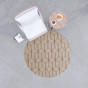 Khaki 3' 1 x 3' 1 Symphony Outdoor Round Area Rug Weather Resistant for Patio, Deck, Terrace, Balcony, Porch Durable Outside Carpet for Sale at Rug Engine
