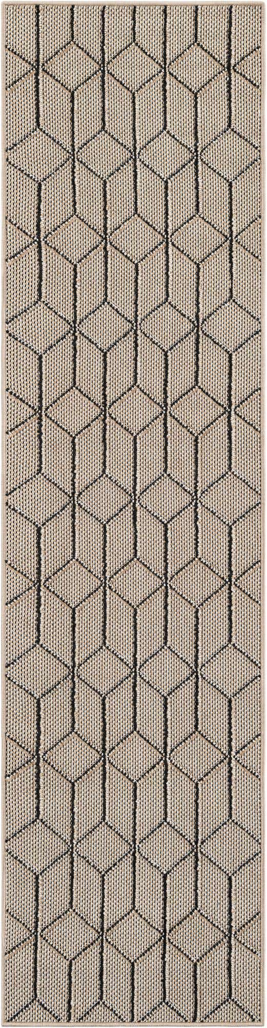 Khaki 2' x 8' Symphony Outdoor Runner Area Rug Weather Resistant for Patio, Deck, Terrace, Balcony, Porch Durable Outside Carpet for Sale at Rug Engine