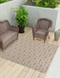Khaki 7' 10 x 7' 10 Symphony Outdoor Square Area Rug Weather Resistant for Patio, Deck, Terrace, Balcony, Porch Durable Outside Carpet for Sale at Rug Engine