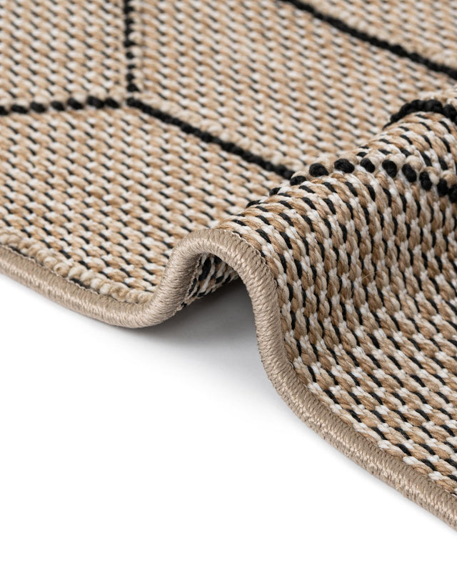 Khaki 7' 10 x 7' 10 Symphony Outdoor Square Area Rug Weather Resistant for Patio, Deck, Terrace, Balcony, Porch Durable Outside Carpet for Sale at Rug Engine