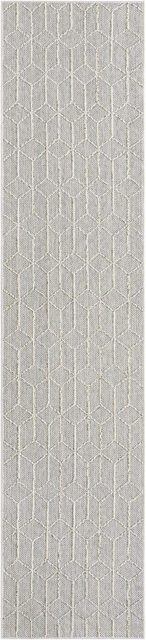 Light Gray 2' 7 x 12' Symphony Outdoor Runner Area Rug Weather Resistant for Patio, Deck, Terrace, Balcony, Porch Durable Outside Carpet for Sale at Rug Engine