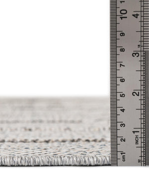 Light Gray 5' 3 x 5' 3 Symphony Outdoor Round Area Rug Weather Resistant for Patio, Deck, Terrace, Balcony, Porch Durable Outside Carpet for Sale at Rug Engine