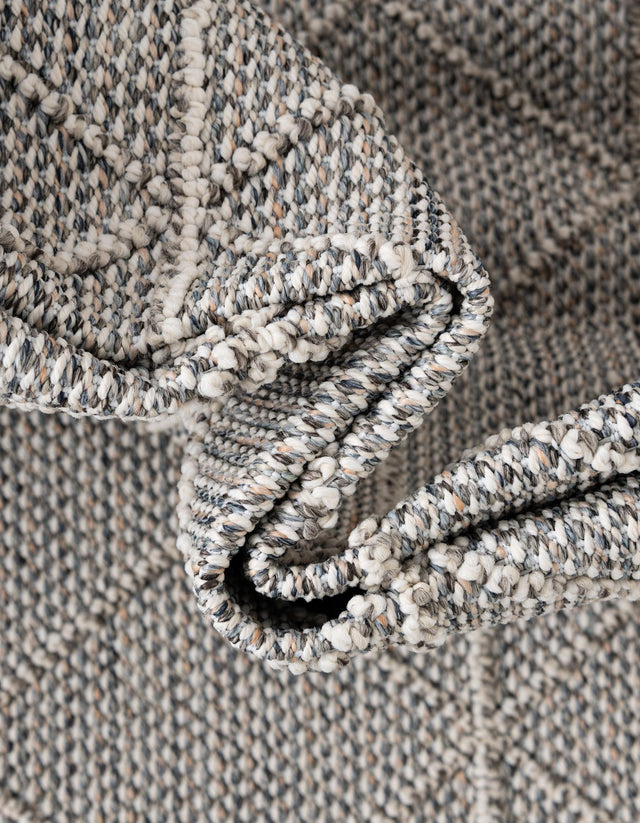 Light Gray 5' 3 x 5' 3 Symphony Outdoor Round Area Rug Weather Resistant for Patio, Deck, Terrace, Balcony, Porch Durable Outside Carpet for Sale at Rug Engine