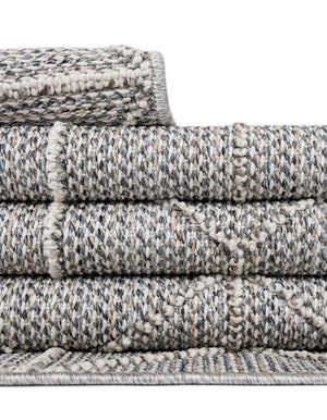Light Gray 5' 3 x 5' 3 Symphony Outdoor Round Area Rug Weather Resistant for Patio, Deck, Terrace, Balcony, Porch Durable Outside Carpet for Sale at Rug Engine