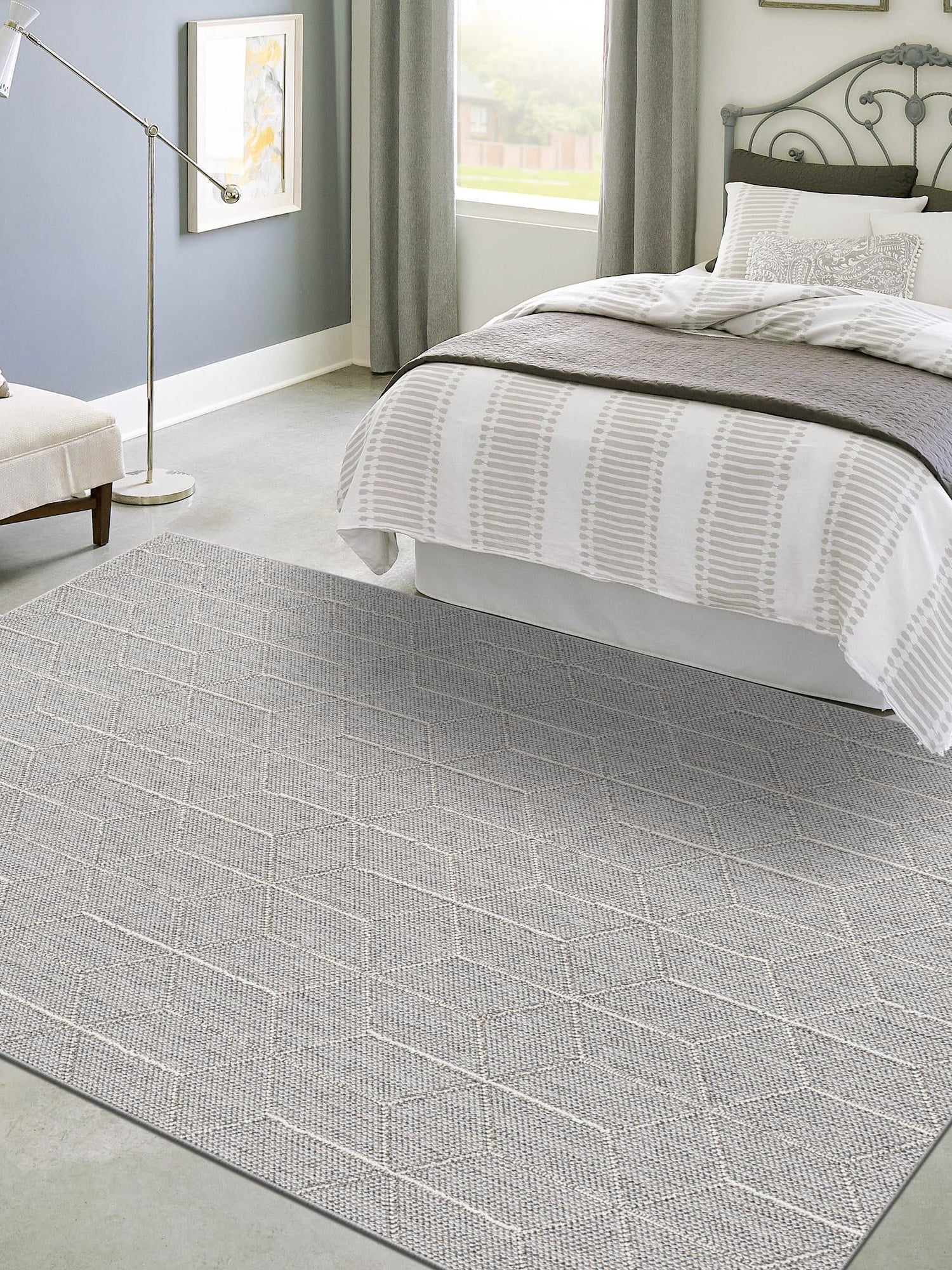 Light Gray 2' x 3' 1 Symphony Outdoor Rectangle Area Rug Weather Resistant for Patio, Deck, Terrace, Balcony, Porch Durable Outside Carpet for Sale at Rug Engine