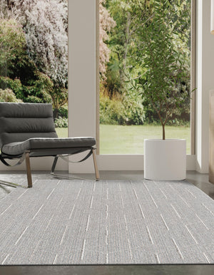 Light Gray 7' 10 x 10' Symphony Outdoor Rectangle Area Rug Weather Resistant for Patio, Deck, Terrace, Balcony, Porch Durable Outside Carpet for Sale at Rug Engine