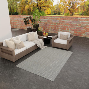 Light Gray 9' x 12' Symphony Outdoor Rectangle Area Rug Weather Resistant for Patio, Deck, Terrace, Balcony, Porch Durable Outside Carpet for Sale at Rug Engine