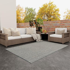 Light Gray 9' x 12' Symphony Outdoor Rectangle Area Rug Weather Resistant for Patio, Deck, Terrace, Balcony, Porch Durable Outside Carpet for Sale at Rug Engine