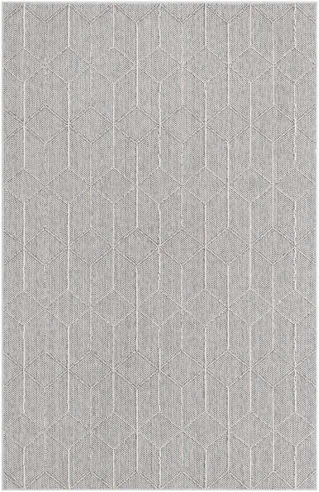 Light Gray 5' 3 x 8' Symphony Outdoor Rectangle Area Rug Weather Resistant for Patio, Deck, Terrace, Balcony, Porch Durable Outside Carpet for Sale at Rug Engine