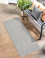 Light Gray 2' 7 x 12' Symphony Outdoor Runner Area Rug Weather Resistant for Patio, Deck, Terrace, Balcony, Porch Durable Outside Carpet for Sale at Rug Engine