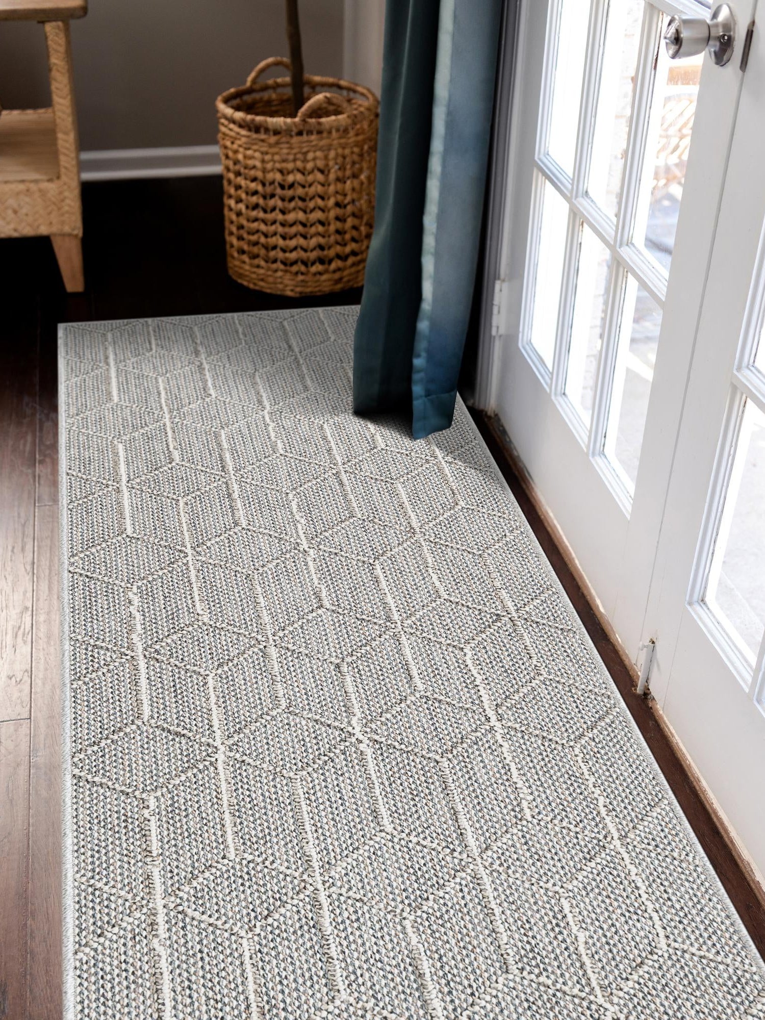 Light Gray 2' 7 x 12' Symphony Outdoor Runner Area Rug Weather Resistant for Patio, Deck, Terrace, Balcony, Porch Durable Outside Carpet for Sale at Rug Engine