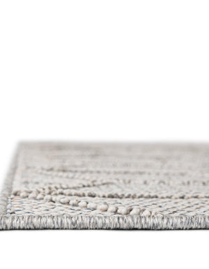 Light Gray 2' x 6' 1 Symphony Outdoor Runner Area Rug Weather Resistant for Patio, Deck, Terrace, Balcony, Porch Durable Outside Carpet for Sale at Rug Engine
