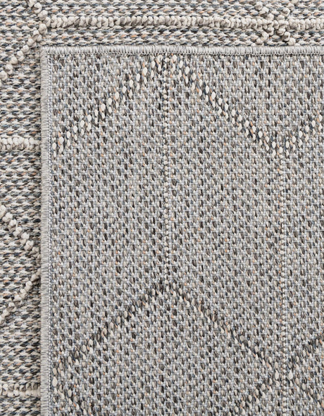 Light Gray 2' x 6' 1 Symphony Outdoor Runner Area Rug Weather Resistant for Patio, Deck, Terrace, Balcony, Porch Durable Outside Carpet for Sale at Rug Engine