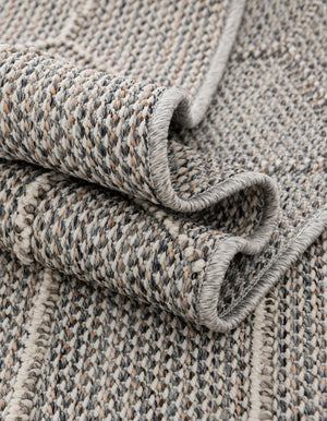 Light Gray 2' x 6' 1 Symphony Outdoor Runner Area Rug Weather Resistant for Patio, Deck, Terrace, Balcony, Porch Durable Outside Carpet for Sale at Rug Engine