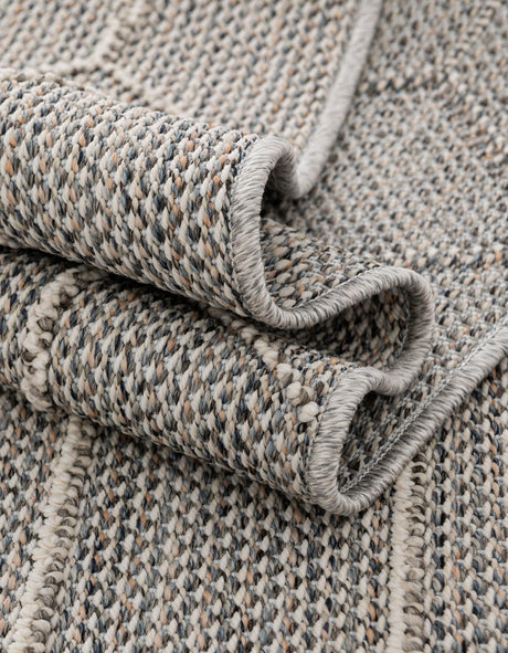 Light Gray 2' x 6' 1 Symphony Outdoor Runner Area Rug Weather Resistant for Patio, Deck, Terrace, Balcony, Porch Durable Outside Carpet for Sale at Rug Engine