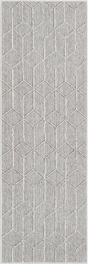 Light Gray 2' x 6' 1 Symphony Outdoor Runner Area Rug Weather Resistant for Patio, Deck, Terrace, Balcony, Porch Durable Outside Carpet for Sale at Rug Engine
