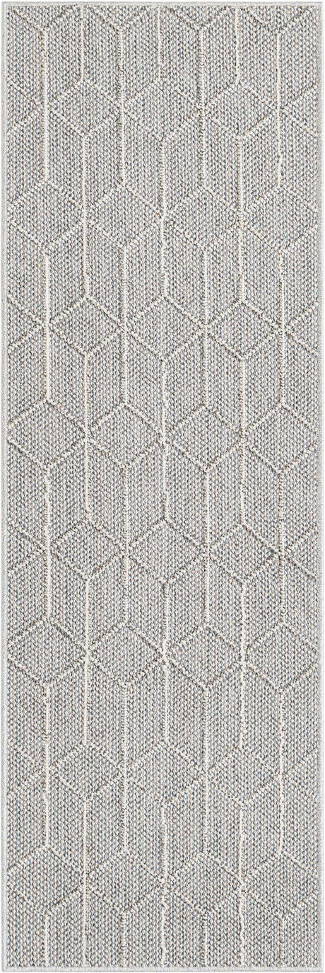 Light Gray 2' x 6' 1 Symphony Outdoor Runner Area Rug Weather Resistant for Patio, Deck, Terrace, Balcony, Porch Durable Outside Carpet for Sale at Rug Engine