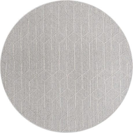 Light Gray 8' x 8' Symphony Outdoor Round Rug