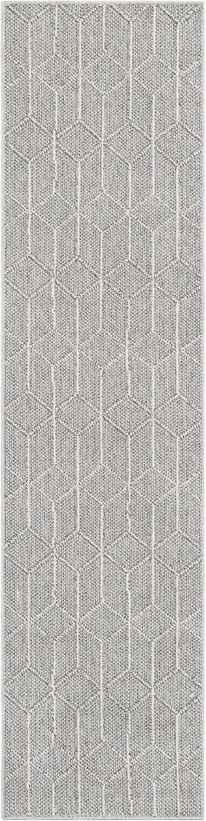 Light Gray 2' x 8' Symphony Outdoor Runner Area Rug Weather Resistant for Patio, Deck, Terrace, Balcony, Porch Durable Outside Carpet for Sale at Rug Engine