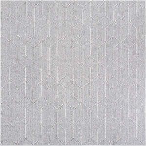 Light Gray 7' 10 x 7' 10 Symphony Outdoor Square Area Rug Weather Resistant for Patio, Deck, Terrace, Balcony, Porch Durable Outside Carpet for Sale at Rug Engine