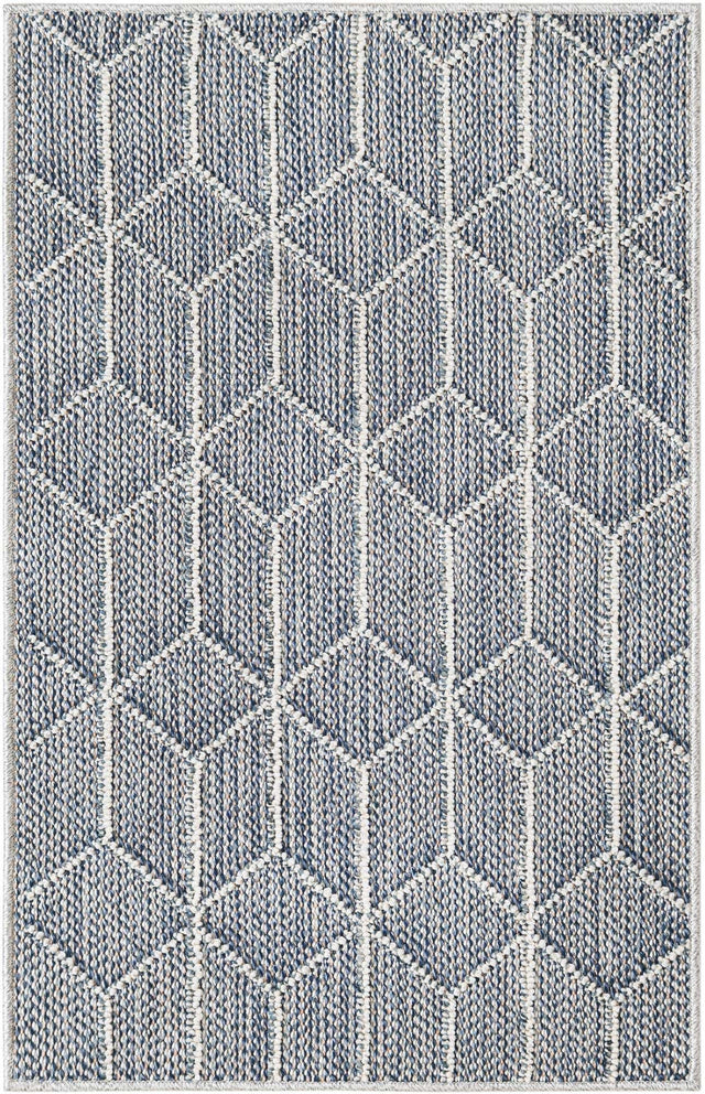 Light Blue 2' x 3' 1 Symphony Outdoor Rectangle Area Rug Weather Resistant for Patio, Deck, Terrace, Balcony, Porch Durable Outside Carpet for Sale at Rug Engine