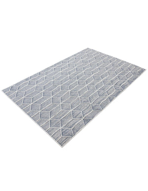Light Blue 4' 1 x 6' 1 Symphony Outdoor Rectangle Area Rug Weather Resistant for Patio, Deck, Terrace, Balcony, Porch Durable Outside Carpet for Sale at Rug Engine
