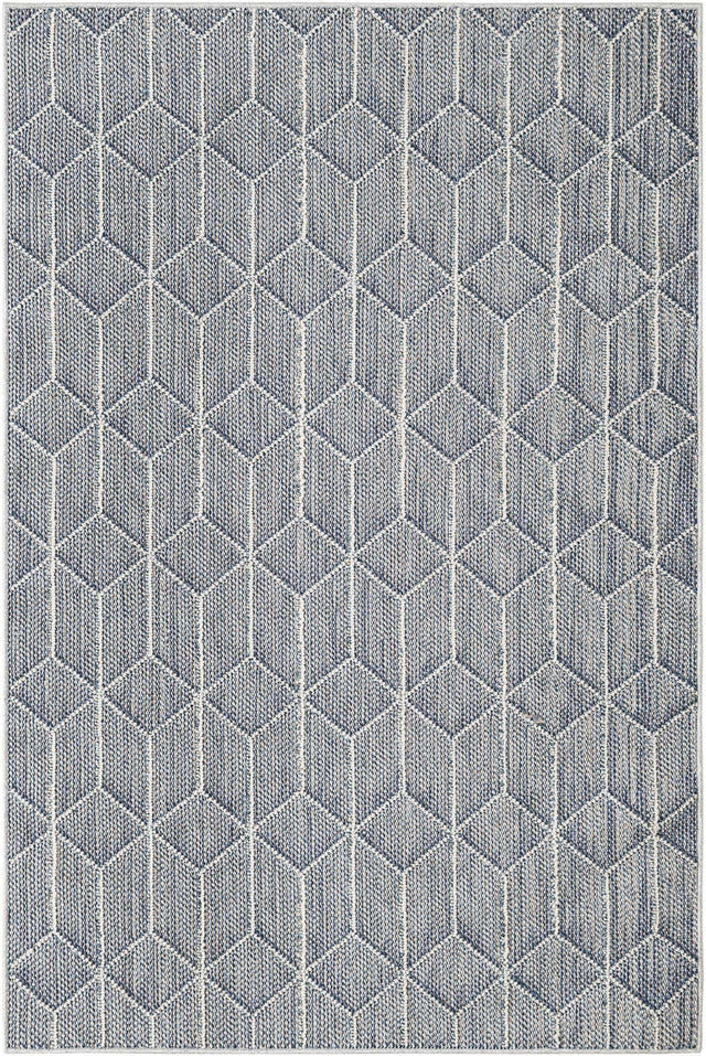 Light Blue 4' 1 x 6' 1 Symphony Outdoor Rectangle Area Rug Weather Resistant for Patio, Deck, Terrace, Balcony, Porch Durable Outside Carpet for Sale at Rug Engine