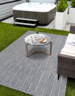 Light Blue 2' x 3' 1 Symphony Outdoor Rectangle Area Rug Weather Resistant for Patio, Deck, Terrace, Balcony, Porch Durable Outside Carpet for Sale at Rug Engine