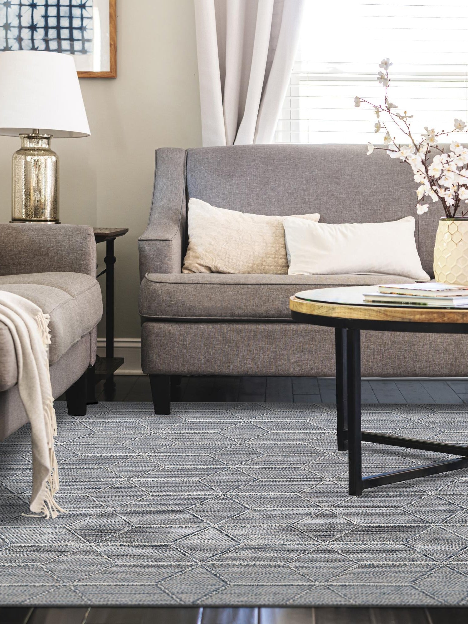 Light Blue 7' 10 x 10' Symphony Outdoor Rectangle Area Rug Weather Resistant for Patio, Deck, Terrace, Balcony, Porch Durable Outside Carpet for Sale at Rug Engine