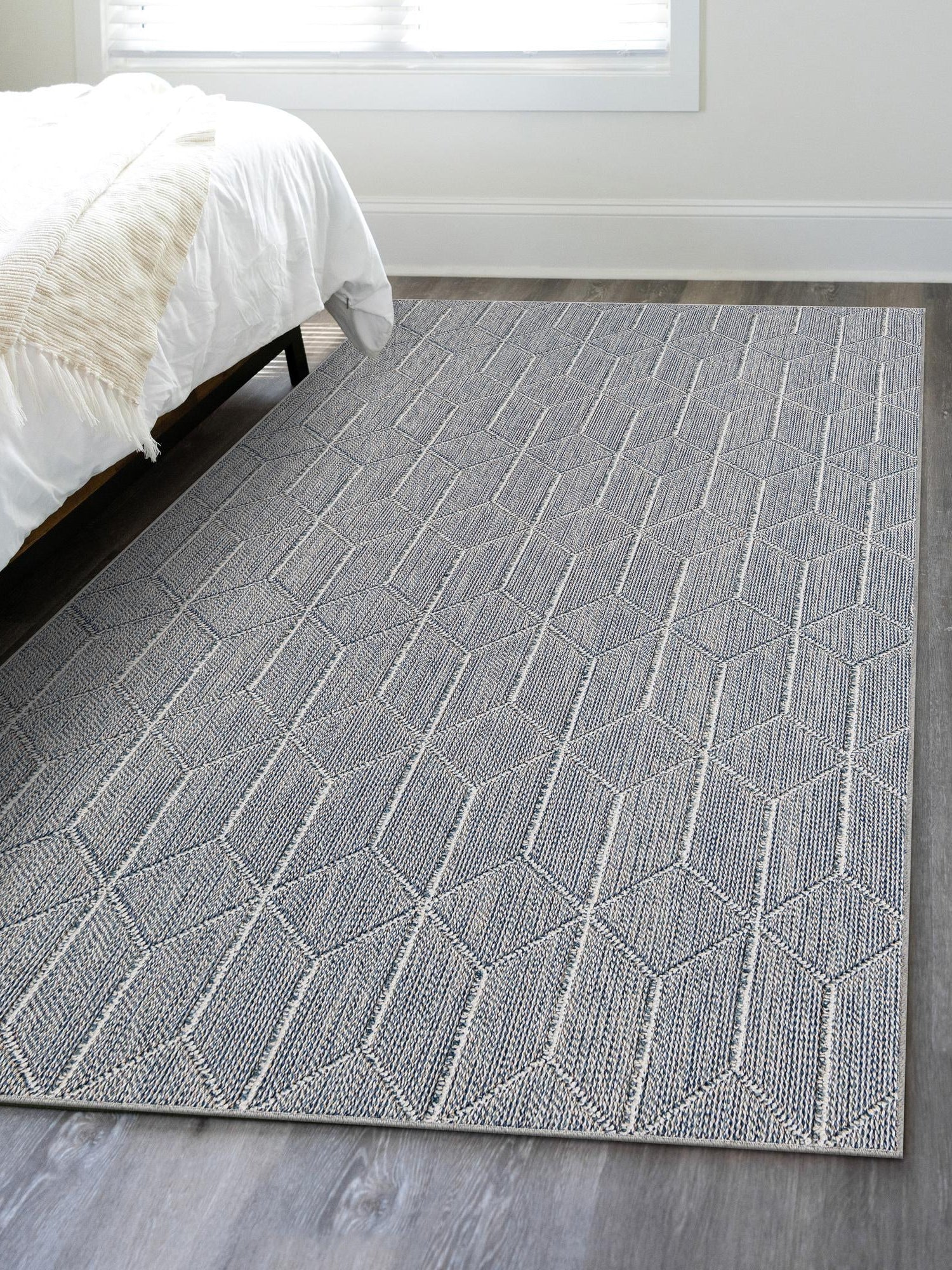 Light Blue 9' x 12' Symphony Outdoor Rectangle Area Rug Weather Resistant for Patio, Deck, Terrace, Balcony, Porch Durable Outside Carpet for Sale at Rug Engine