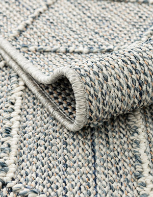 Light Blue 6' 1 x 9' Symphony Outdoor Rectangle Area Rug Weather Resistant for Patio, Deck, Terrace, Balcony, Porch Durable Outside Carpet for Sale at Rug Engine