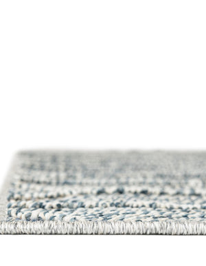 Light Blue 6' 1 x 9' Symphony Outdoor Rectangle Area Rug Weather Resistant for Patio, Deck, Terrace, Balcony, Porch Durable Outside Carpet for Sale at Rug Engine